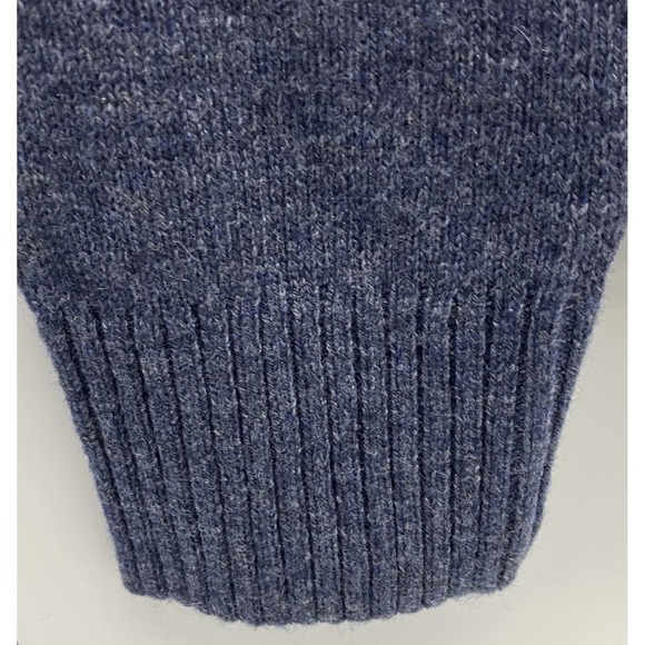 J.Crew Sweater Mens Medium Heathered Blue Shawl Collar Pullover Wool Blend CD598 - Picture 4 of 9